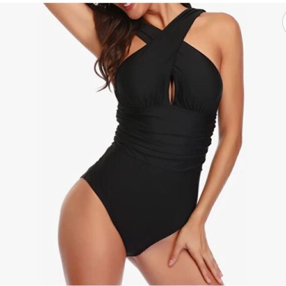 YOU DI AN
One Piece Swimsuit Tummy Control Bathing Suit  Crisscross - Picture 7 of 9
